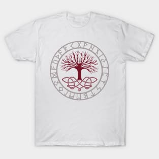 Yggdrasil The World Tree with Elder Futhark Runes | Norse Mythology gifts T-Shirt